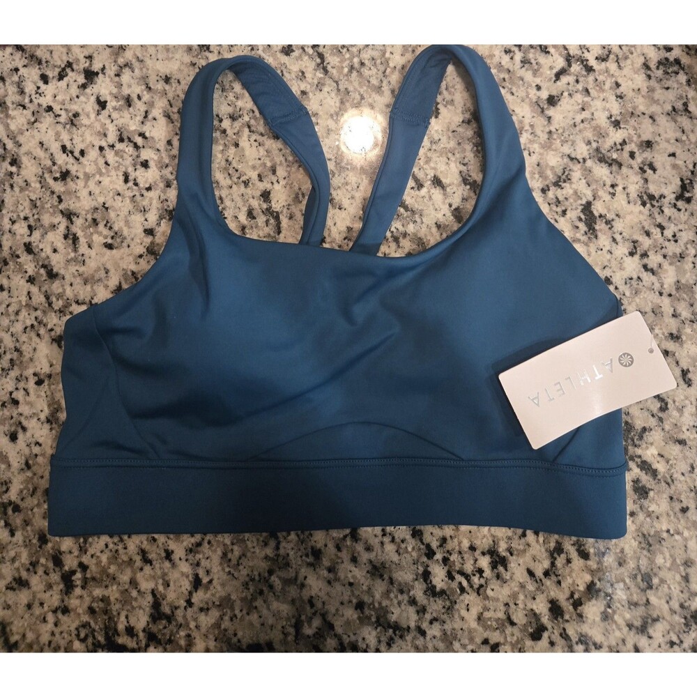 Athleta Womens M Blue Sports Bra NWT Pilates Princess
